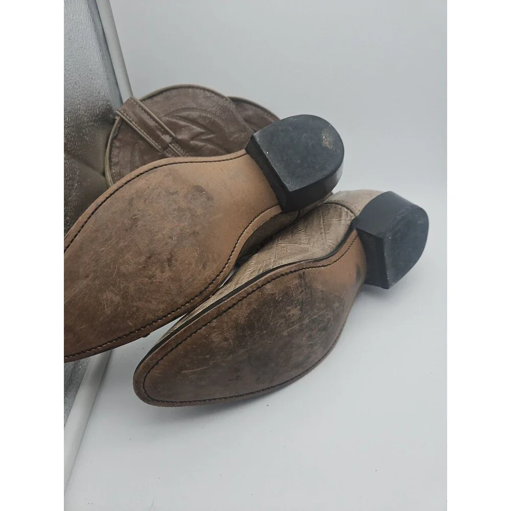 Vintage Laredo 30809 Cowboy Boots Men's 9D Textured Leather Pointed Toe Roping
